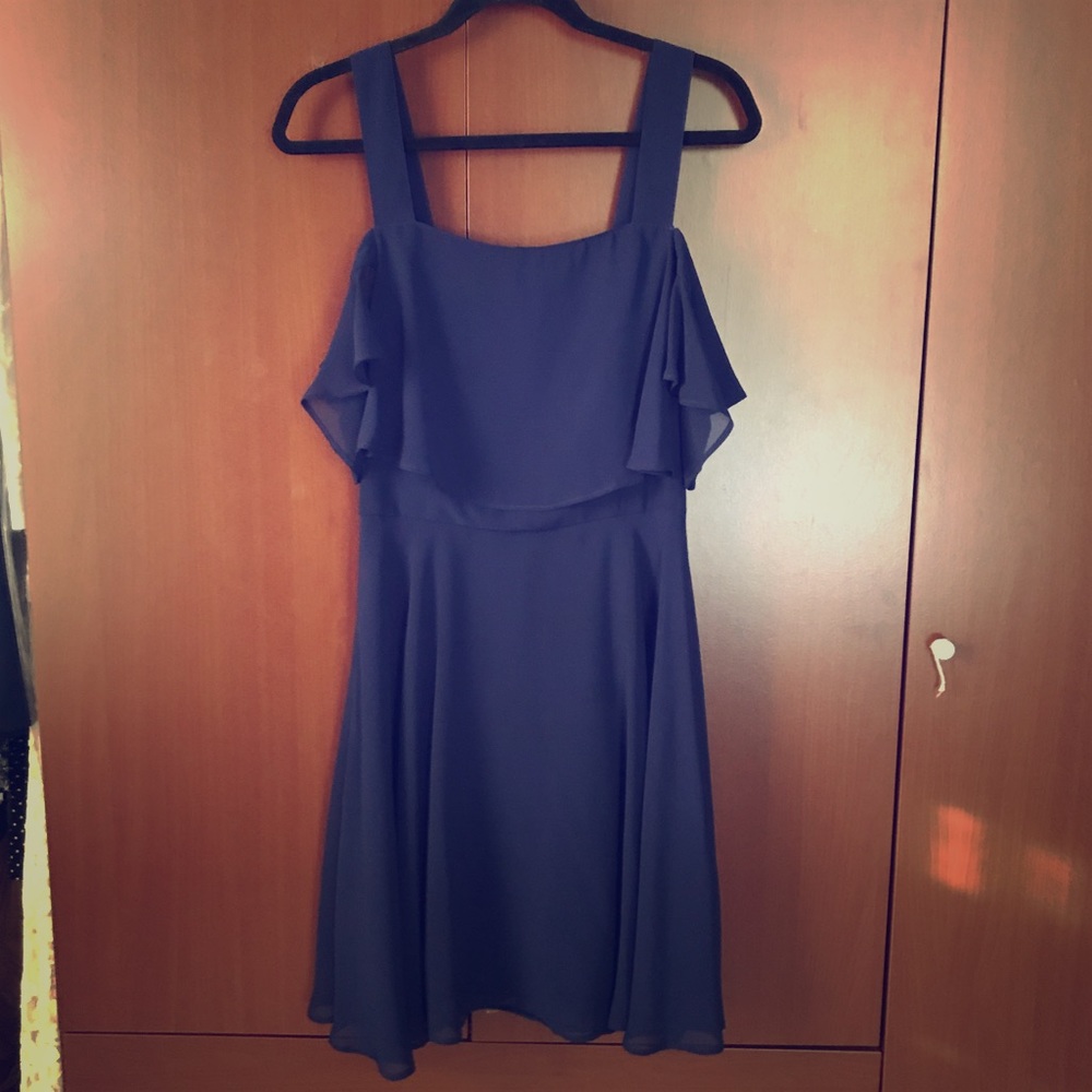 ASOS Navy Cold Shoulder Dress